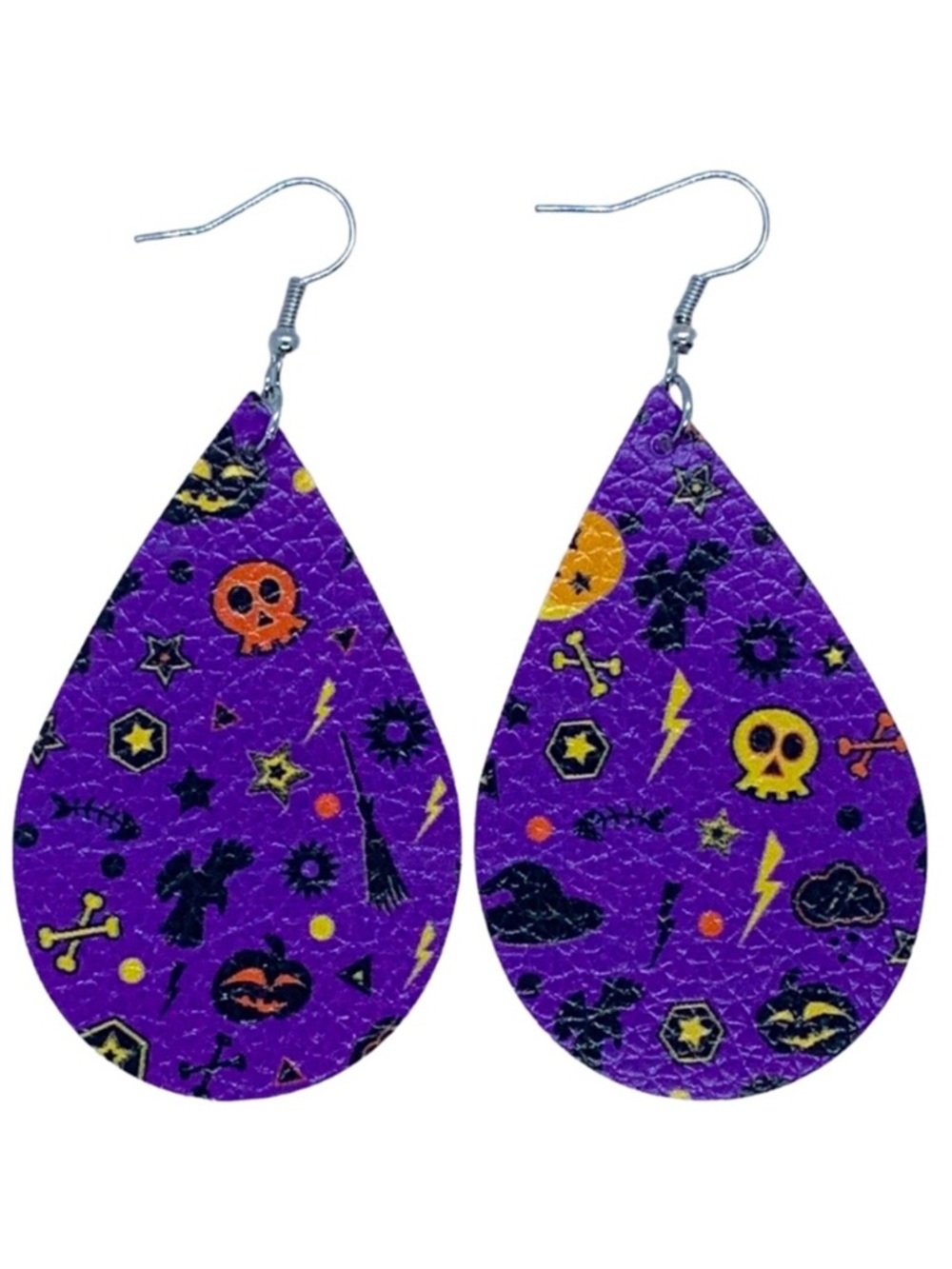 Faux Leather Dangle Earrings Halloween Fall Fashion Jewelry